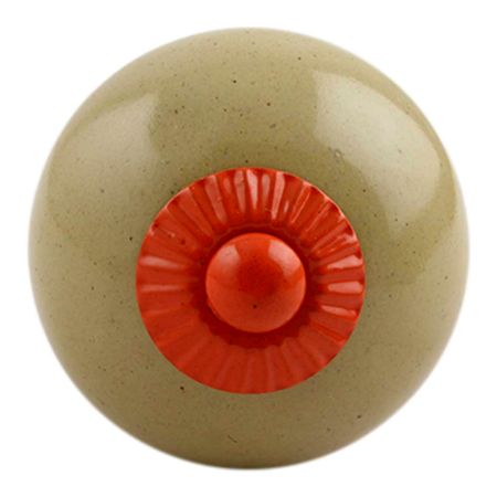 Spanish Olive Orange Fitting Ceramic Knob